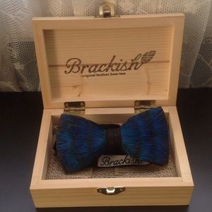Brackish original Midnight feather bow tie